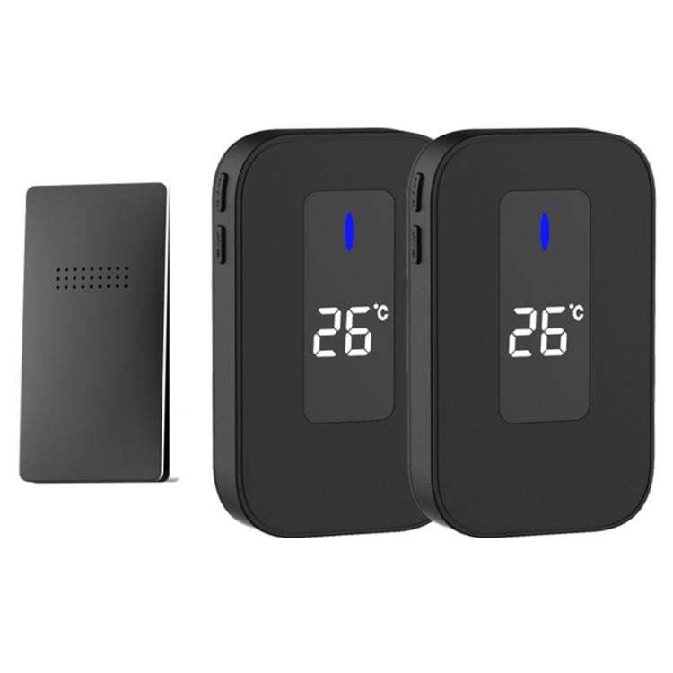 C303B One to Two Home Wireless Doorbell Temperature Digital Display Remote Control Elderly Pager,...