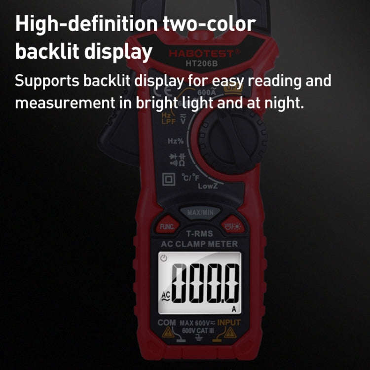 HABOTEST HT206B Auto-ranging High Precision Digital Clamp Multimeter