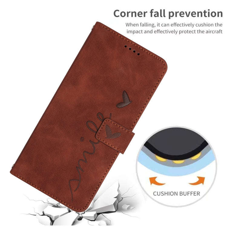 For Motorola Moto G Stylus 5G 2024 Skin Feel Heart Embossed Leather Phone Case with Long Lanyard(...