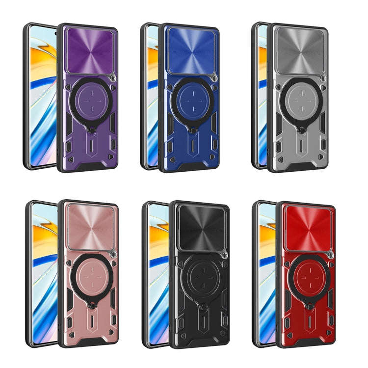 For Tecno Camon 30 Pro 5G CD Texture Sliding Camshield Magnetic Holder Phone Case(Red)