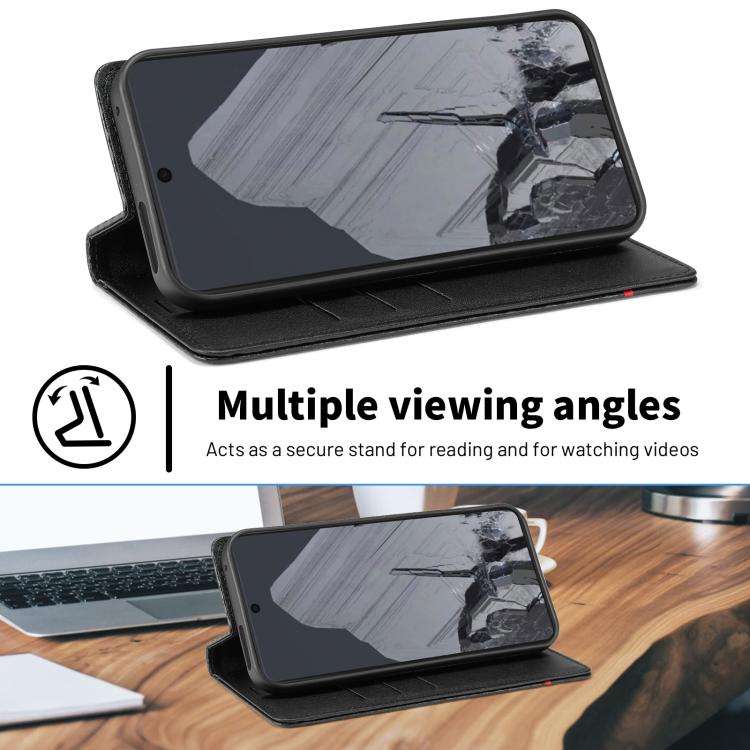 For Google Pixel 10 Pro XL LC.IMEEKE Carbon Fiber Leather Phone Case(Horizontal Black)
