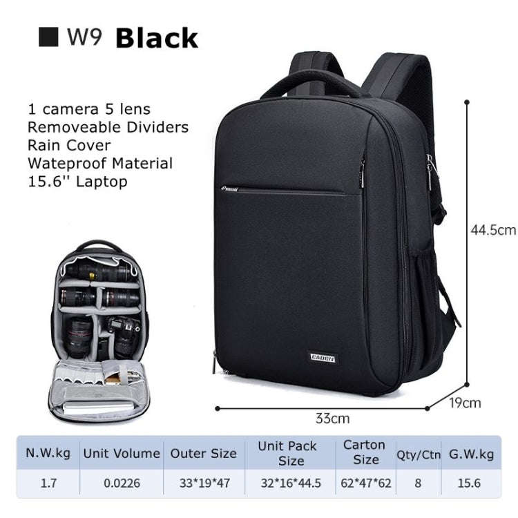 CADeN W9 Travel Lens Pouch Bag Drone Camera Backpack Bag(Black)