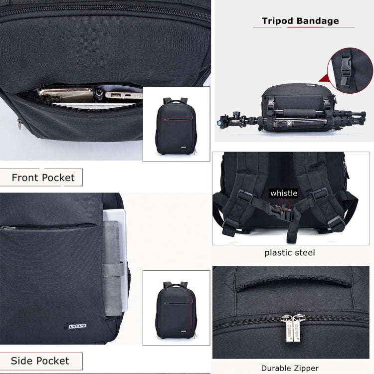 CADeN W9 Travel Lens Pouch Bag Drone Camera Backpack Bag(Black)