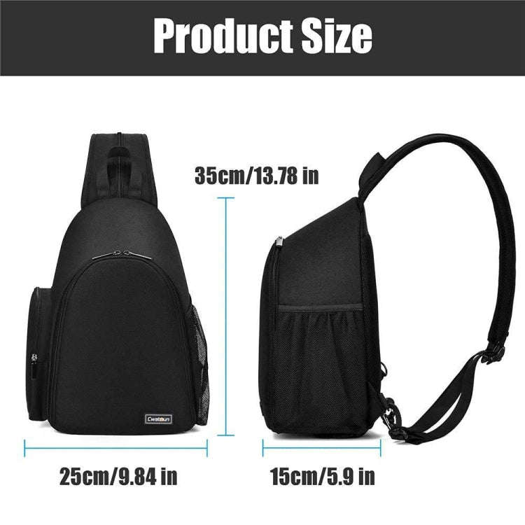 Cwatcun D17 Camera Shoulder Crossbody Backpack(Black)