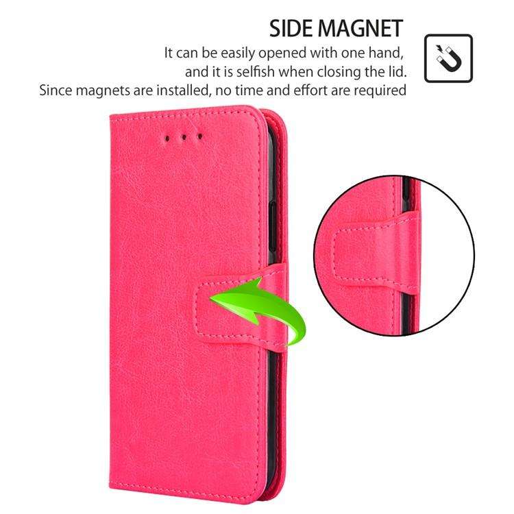 For Honor X8c 4G Crystal Texture Leather Phone Case(Rose Red)