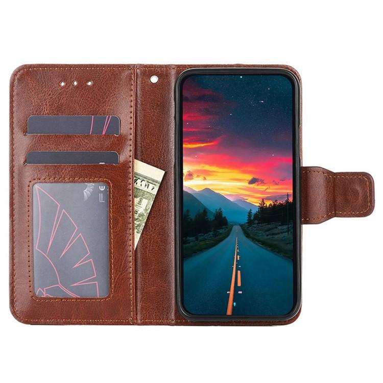 For Honor X8c 4G Crystal Texture Leather Phone Case(Brown)