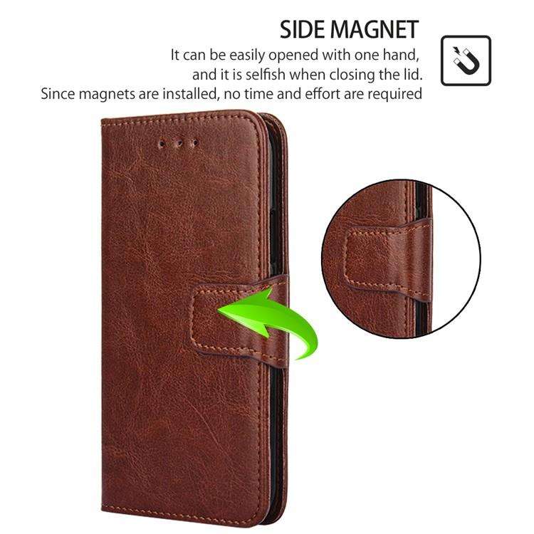 For Honor X8c 4G Crystal Texture Leather Phone Case(Brown)