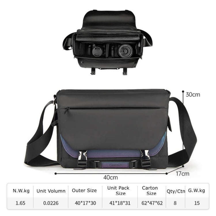 Cwatcun D85 Camera Bag Side Quick Access Camera Messenger Case Waterproof Bag, Size:40 x 17 x 30c...