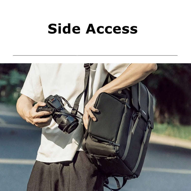Cwatcun D86 Camera Backpack DSLR Mirrorless Camera Waterproof Bag, Size:28 x 15 x41cm Small(Black)