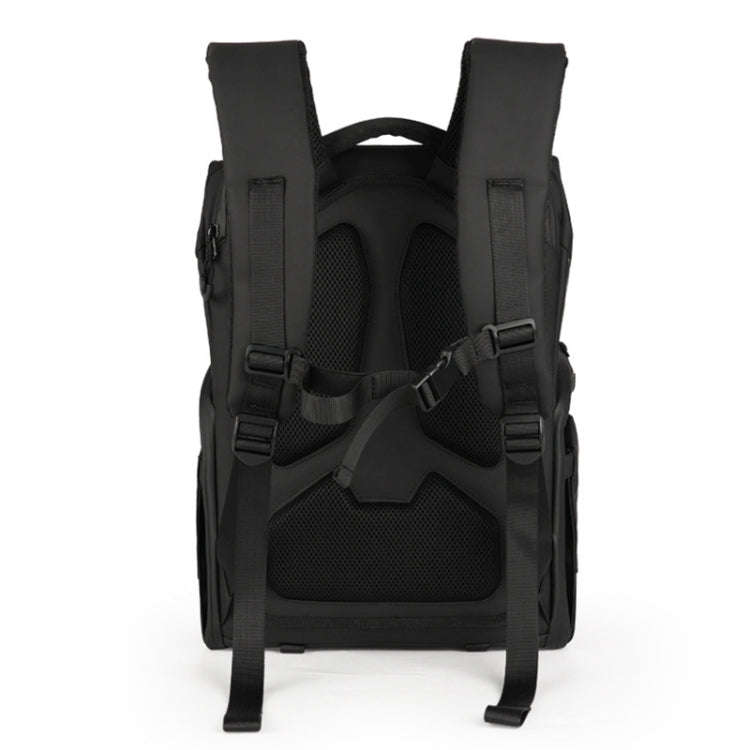 Cwatcun D89 Camera Backpack Waterproof Leather Film 15.6 Laptop Sleeve Bag, Size:43.5 x 33 x 22.5...