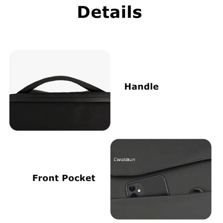 Cwatcun D89 Camera Backpack Waterproof Leather Film 15.6 Laptop Sleeve Bag, Size:43.5 x 33 x 22.5...