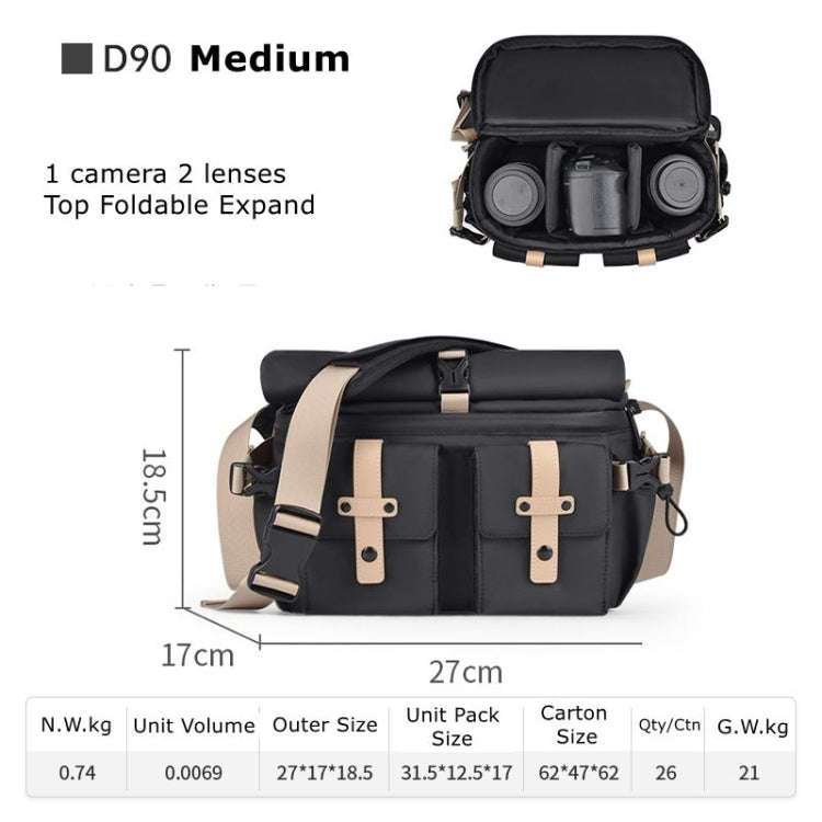 Cwatcun D90 Contrast Color Single Shoulder Camera Bag Outdoor Camera Bag Professional Crossbody H...