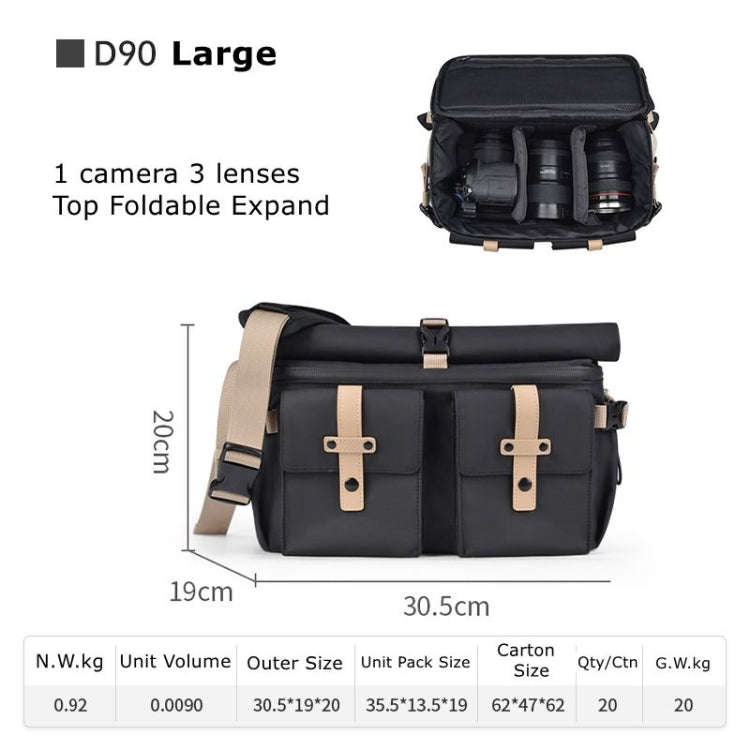 Cwatcun D90 Contrast Color Single Shoulder Camera Bag Outdoor Camera Bag Professional Crossbody H...