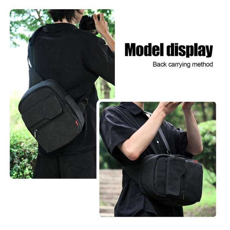 Cwatcun D93 Camera Bag Canvas Shoulder Bag, Size:19.5 x 13.5 x 25cm Black