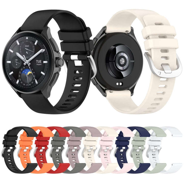 For Huawei Watch 2 Pro / Honor Watch 4 Pro Liquid Glossy Silver Buckle Silicone Watch Band(Light ...