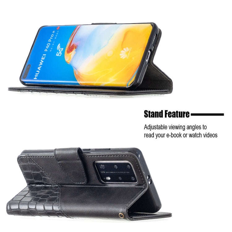 For Huawei P40 Pro Matching Color Crocodile Texture Horizontal Flip PU Leather Case with Wallet &...