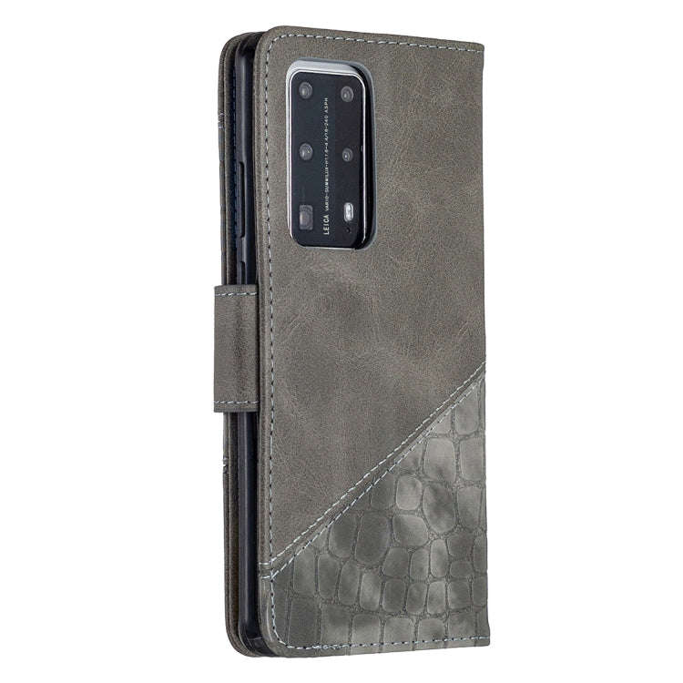 For Huawei P40 Pro Matching Color Crocodile Texture Horizontal Flip PU Leather Case with Wallet &...