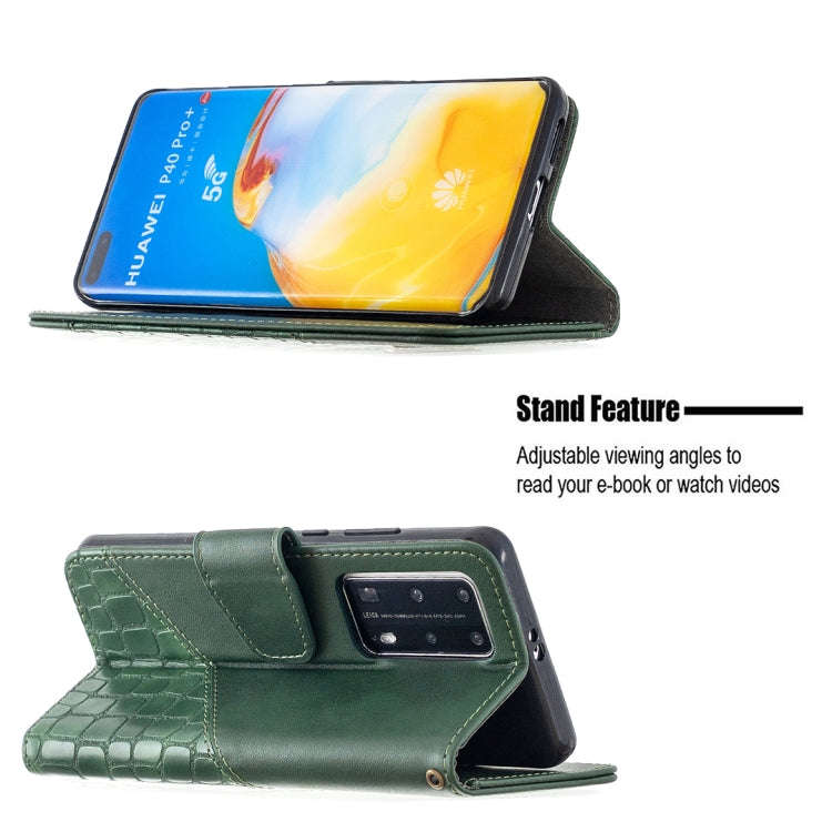 For Huawei P40 Pro Matching Color Crocodile Texture Horizontal Flip PU Leather Case with Wallet &...