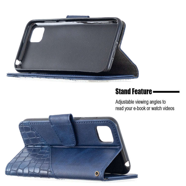 For Huawei Y5P Matching Color Crocodile Texture Horizontal Flip PU Leather Case with Wallet & Hol...