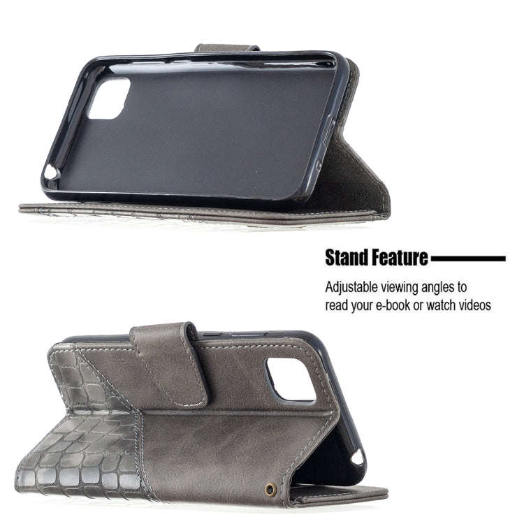 For Huawei Y5P Matching Color Crocodile Texture Horizontal Flip PU Leather Case with Wallet & Hol...
