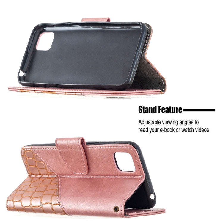 For Huawei Y5P Matching Color Crocodile Texture Horizontal Flip PU Leather Case with Wallet & Hol...