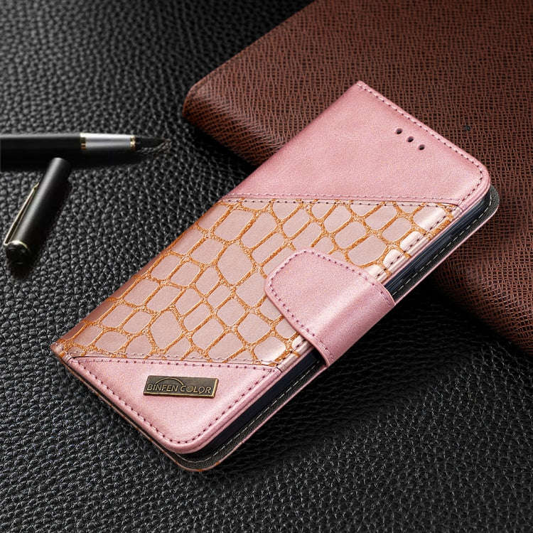 For Huawei Y5P Matching Color Crocodile Texture Horizontal Flip PU Leather Case with Wallet & Hol...