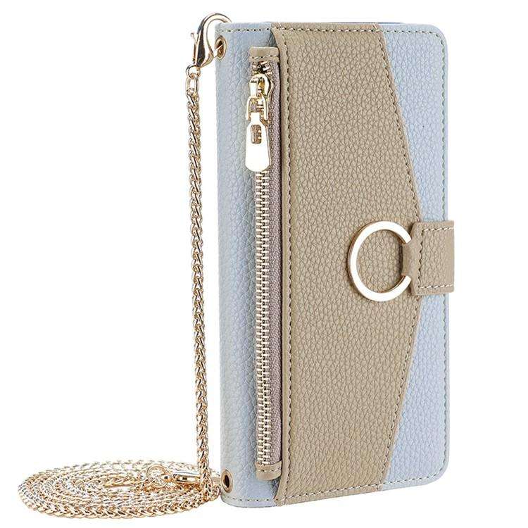 For Honor X8c 4G Crossbody Litchi Texture Leather Phone Case(Blue)