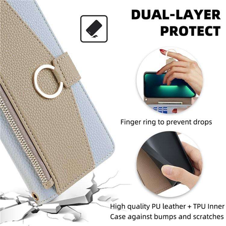 For Honor X8c 4G Crossbody Litchi Texture Leather Phone Case(Blue)