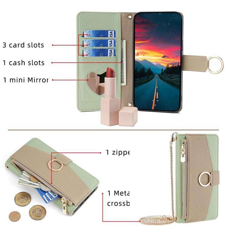 For Honor X8c 4G Crossbody Litchi Texture Leather Phone Case(Green)
