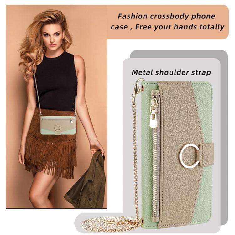 For Honor X8c 4G Crossbody Litchi Texture Leather Phone Case(Green)
