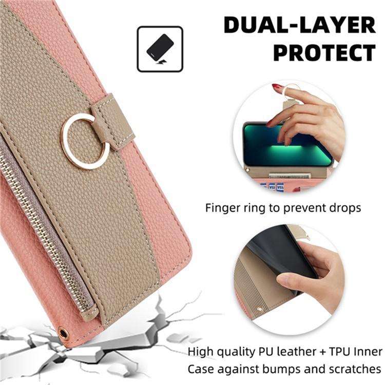 For Honor X8c 4G Crossbody Litchi Texture Leather Phone Case(Pink)