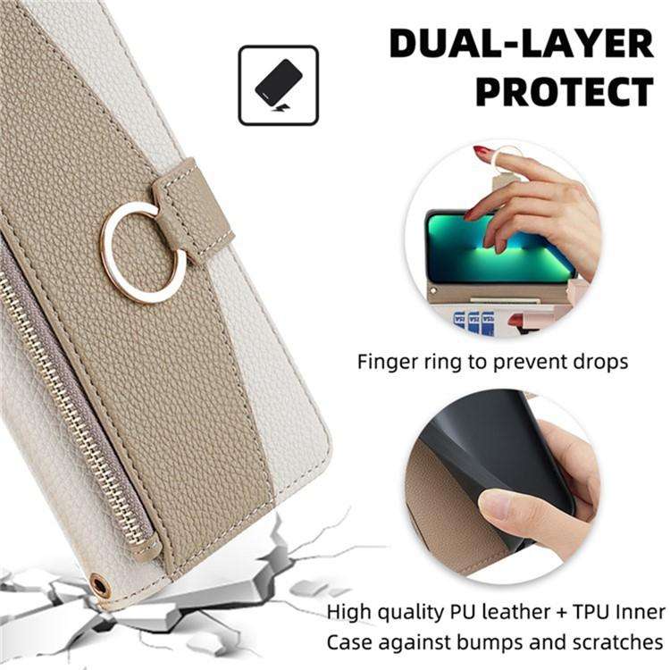 For Honor X8c 4G Crossbody Litchi Texture Leather Phone Case(White)