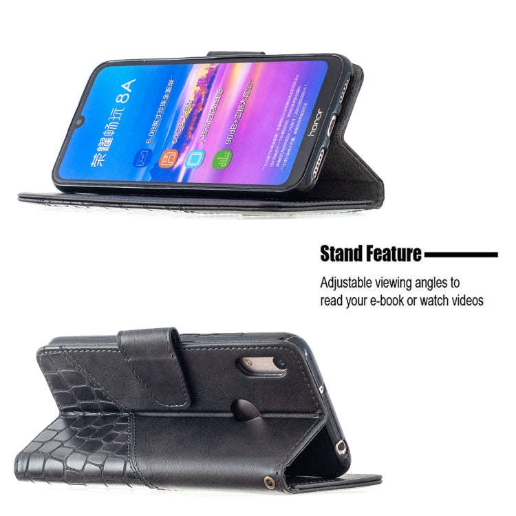 For Huawei Y6(2019) Matching Color Crocodile Texture Horizontal Flip PU Leather Case with Wallet ...