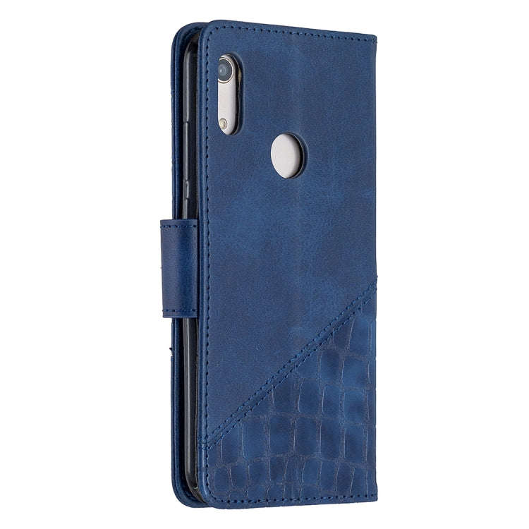For Huawei Y6(2019) Matching Color Crocodile Texture Horizontal Flip PU Leather Case with Wallet ...