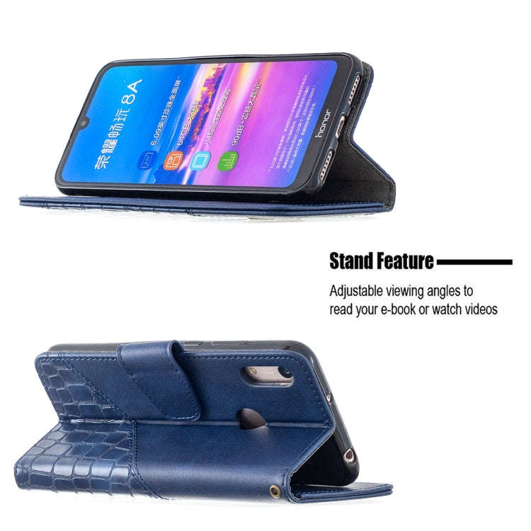 For Huawei Y6(2019) Matching Color Crocodile Texture Horizontal Flip PU Leather Case with Wallet ...
