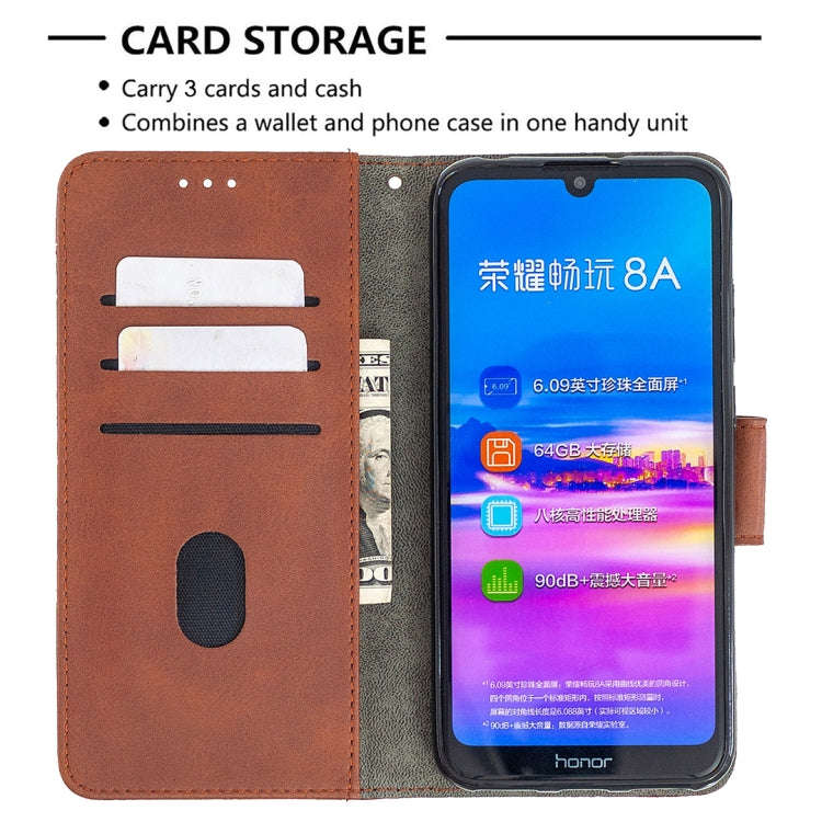For Huawei Y6(2019) Matching Color Crocodile Texture Horizontal Flip PU Leather Case with Wallet ...