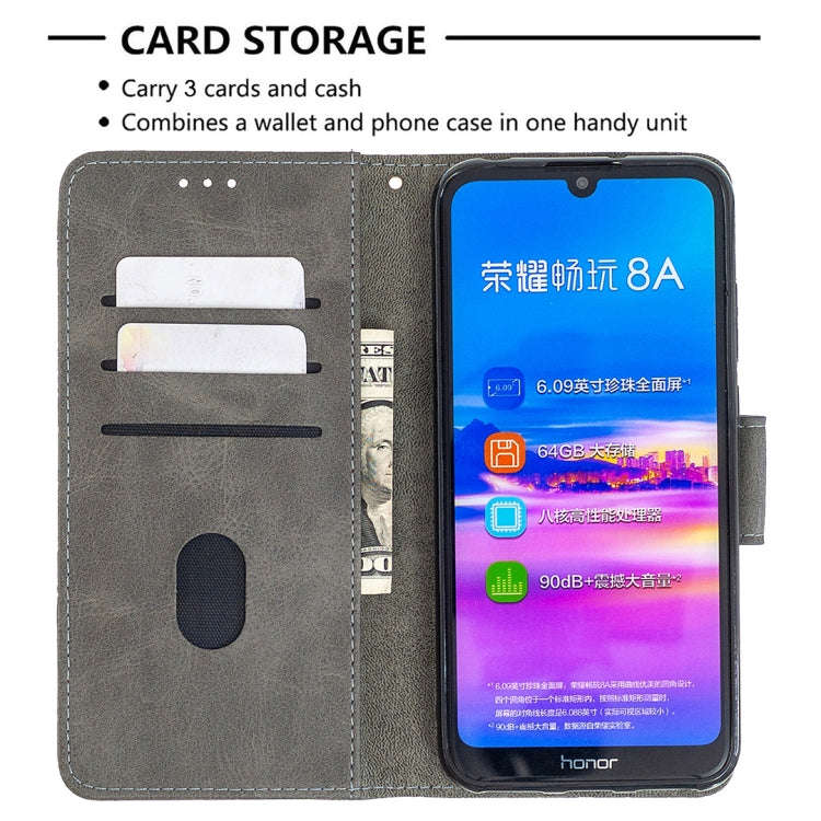 For Huawei Y6(2019) Matching Color Crocodile Texture Horizontal Flip PU Leather Case with Wallet ...