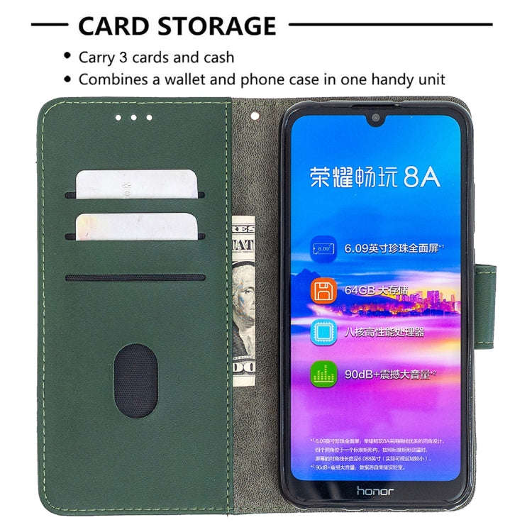 For Huawei Y6(2019) Matching Color Crocodile Texture Horizontal Flip PU Leather Case with Wallet ...
