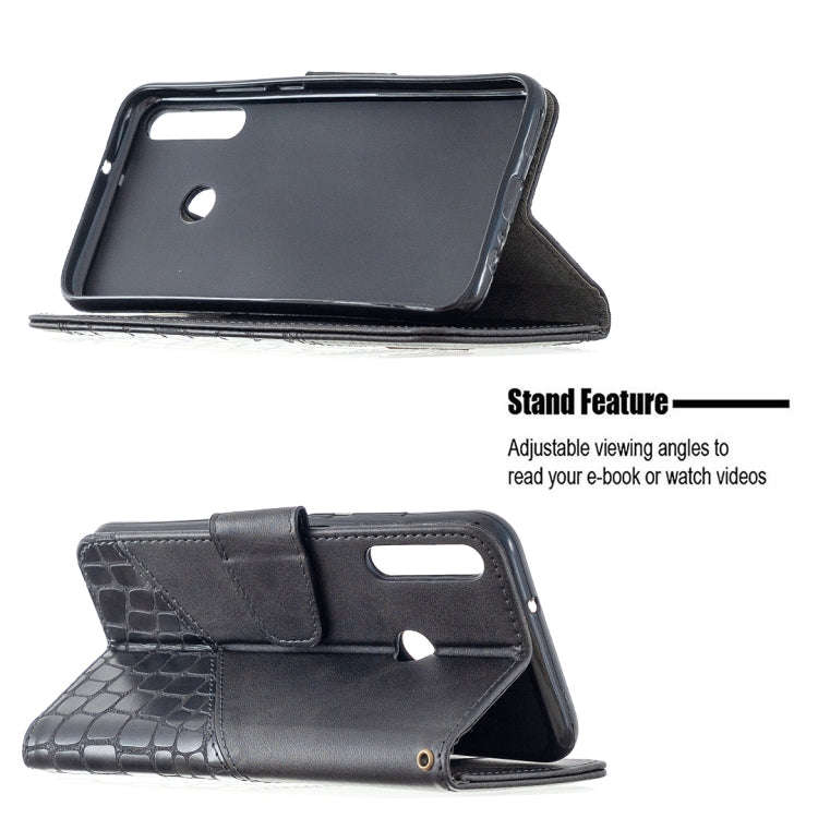 For Huawei Y7P Matching Color Crocodile Texture Horizontal Flip PU Leather Case with Wallet & Hol...