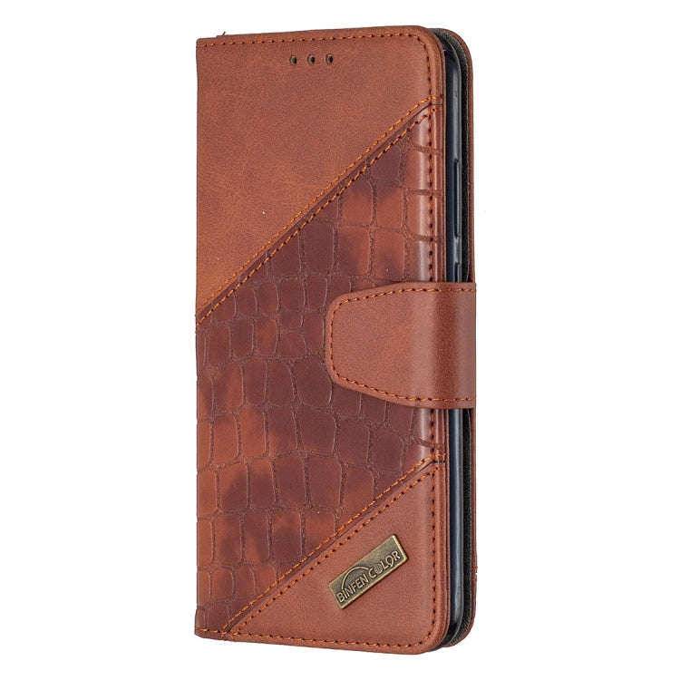 For Huawei Y7P Matching Color Crocodile Texture Horizontal Flip PU Leather Case with Wallet & Hol...