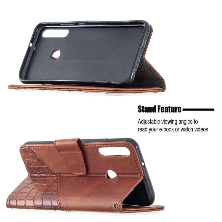 For Huawei Y7P Matching Color Crocodile Texture Horizontal Flip PU Leather Case with Wallet & Hol...