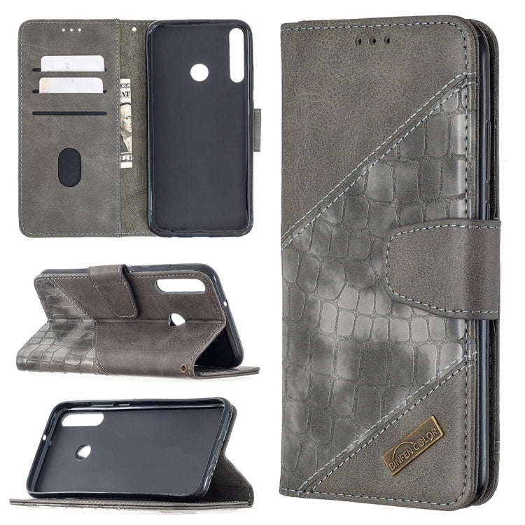 For Huawei Y7P Matching Color Crocodile Texture Horizontal Flip PU Leather Case with Wallet & Hol...