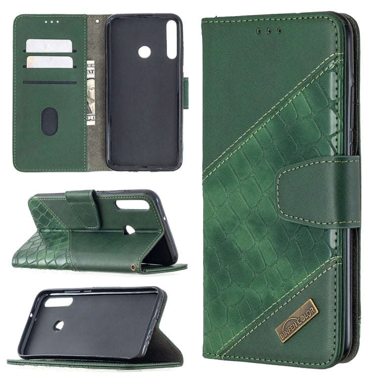 For Huawei Y7P Matching Color Crocodile Texture Horizontal Flip PU Leather Case with Wallet & Hol...
