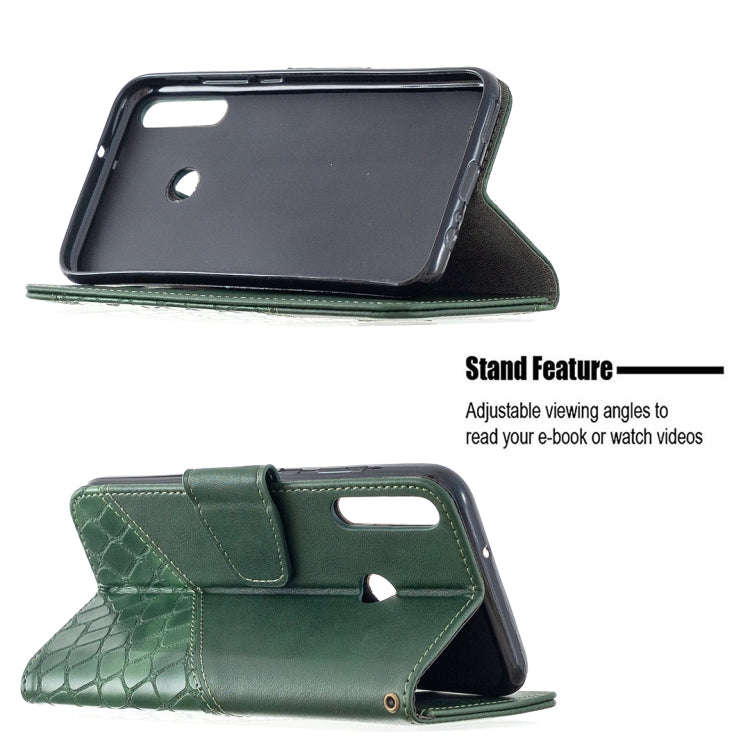 For Huawei Y7P Matching Color Crocodile Texture Horizontal Flip PU Leather Case with Wallet & Hol...