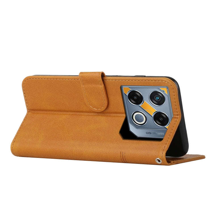 For Infinix GT 20 Pro Stitching Calf Texture Buckle Leather Phone Case(Yellow)