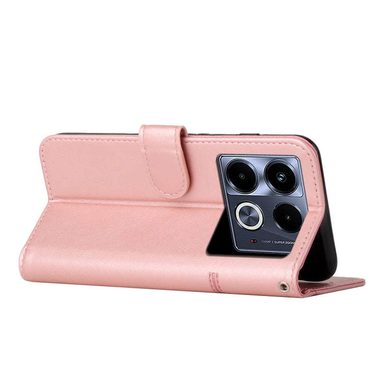For Infinix Note 40 5G Stitching Calf Texture Buckle Leather Phone Case(Pink)