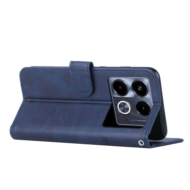 For Infinix Note 40 5G Stitching Calf Texture Buckle Leather Phone Case(Blue)