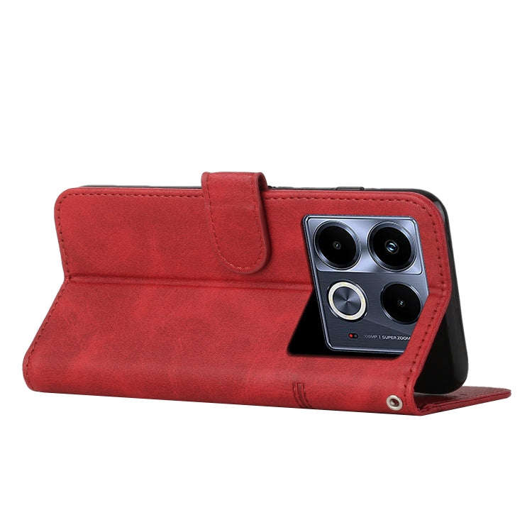 For Infinix Note 40 5G Stitching Calf Texture Buckle Leather Phone Case(Red)