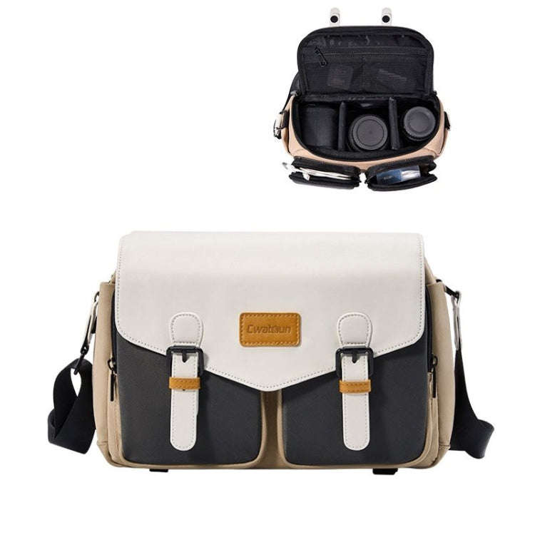Cwatcun D99 Contrast Color Single Shoulder Camera Bag Outdoor Camera Bag Professional Crossbody H...