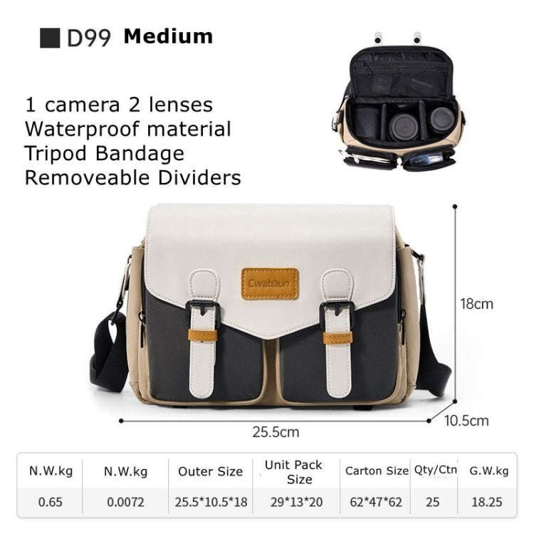 Cwatcun D99 Contrast Color Single Shoulder Camera Bag Outdoor Camera Bag Professional Crossbody H...